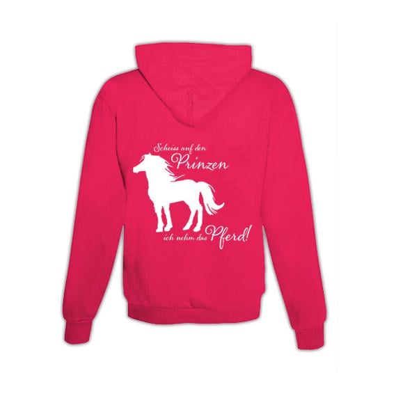 JoyLine Hoodie mit Zipper Ich nehm das Pferd Unisex Grösse: L, Farbe: Pink